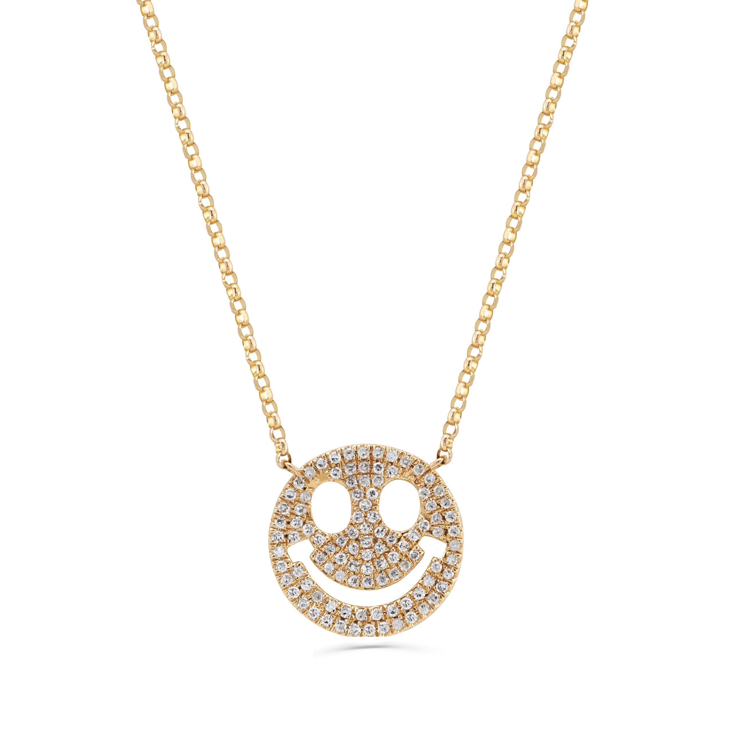 Pave Diamond Smiley Face Pendant