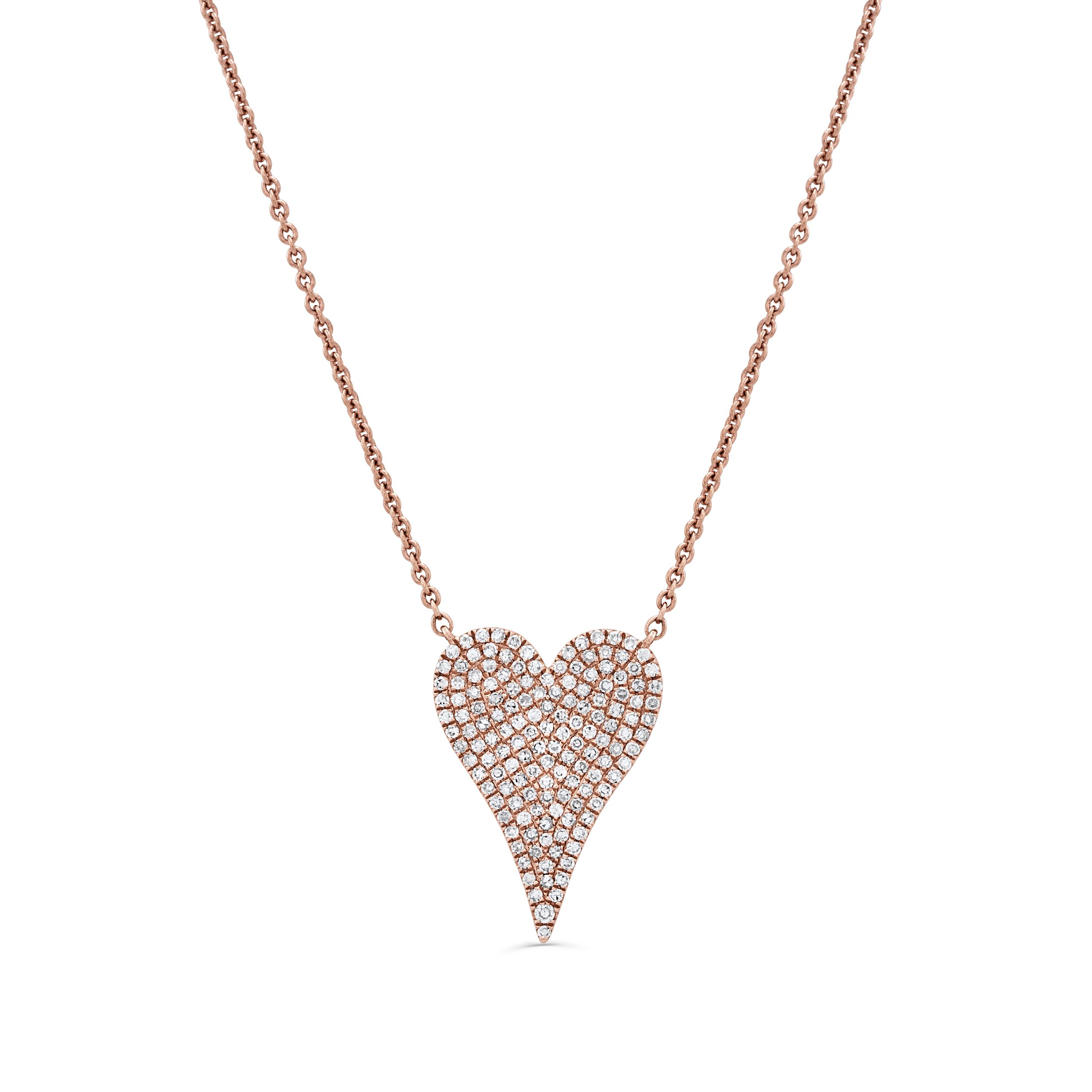 Medium Diamond Pave Heart Necklace