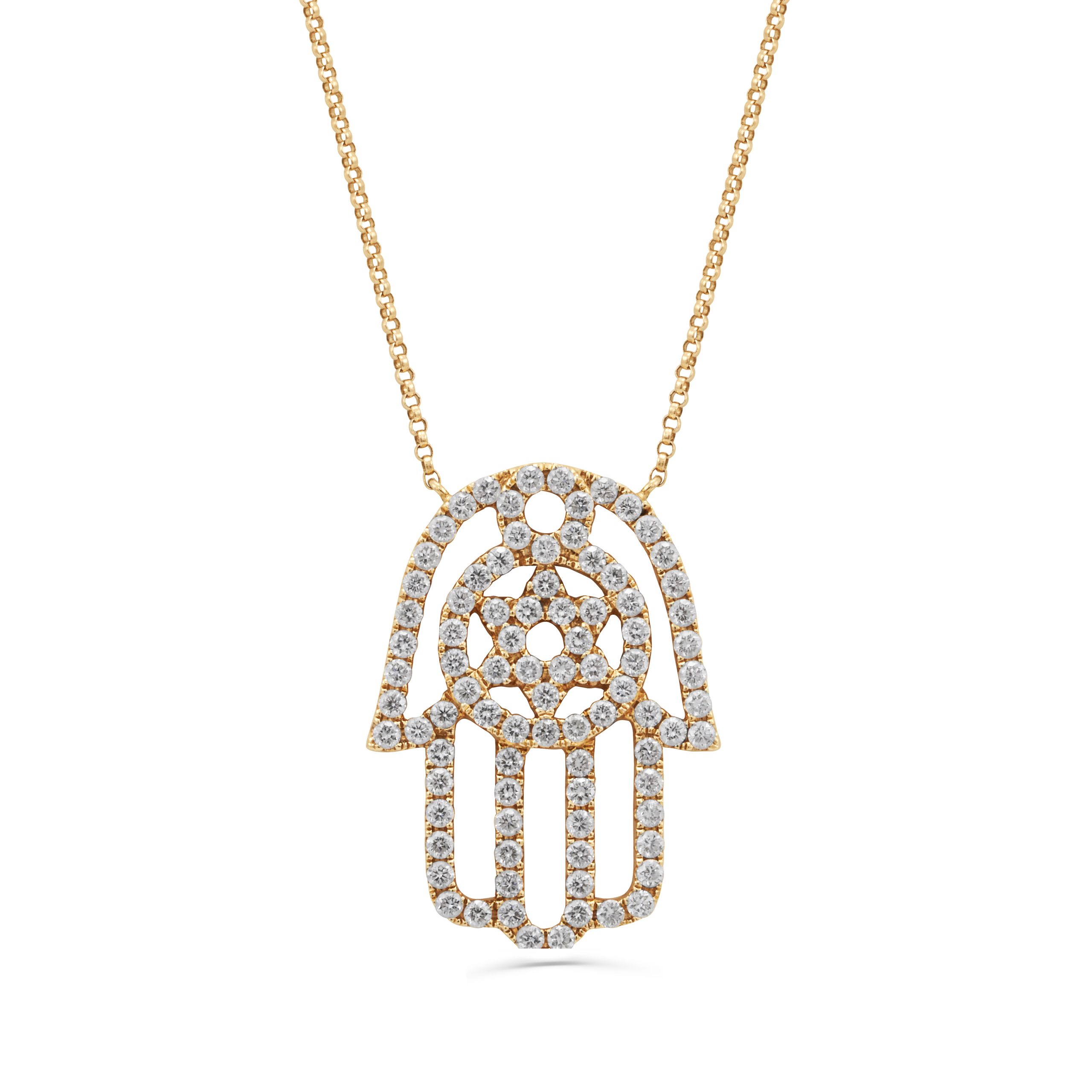 Jumbo Diamond Hamsa Eve Eye Diamond Chain